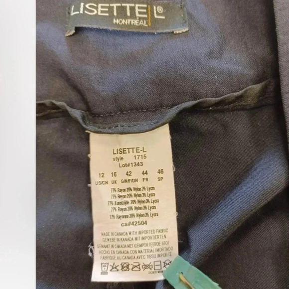Lisette  L Montreal Black Pants Trousers Size 12 - Picture 8 of 8